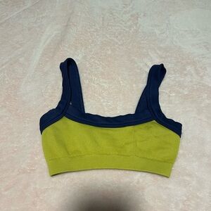 Urban Outfitters blue and yellow Sports Bra